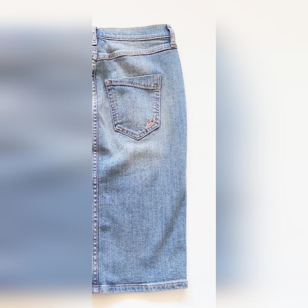 Express Jean Button Up Front Denim Jean Skirt Size 2 Blue - Picture 6 of 9